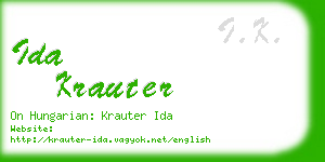 ida krauter business card